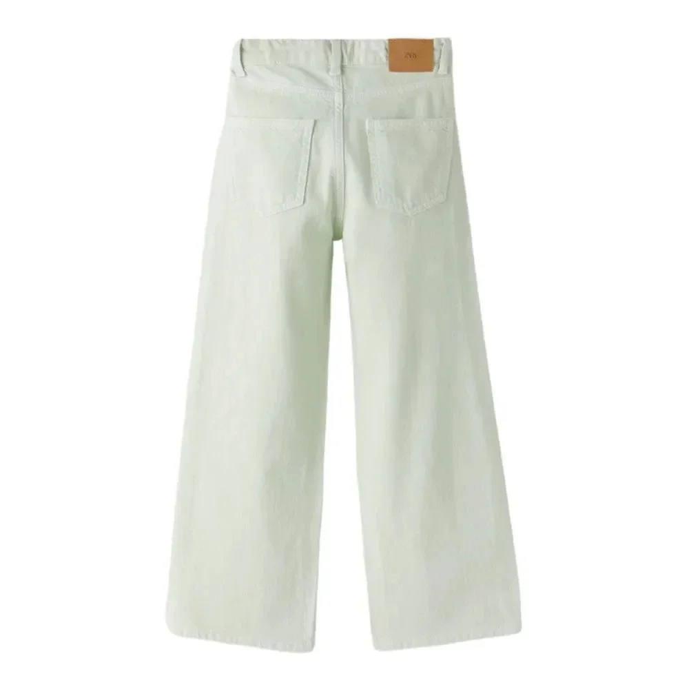 ZARA Kids | Green | WIDE LEG SOLID COLOR JEANS